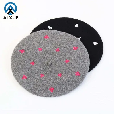 2025 New Arrival Hot Sale High Quality Autumn and Winter Berets Custom Embroidery Wool Wool Berets Custom Label for Women
