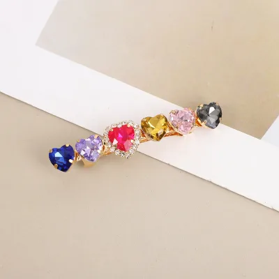Retro Baroque Crystal Clips Hair Accessories Gem Hairpins Rhinestone Velvet Hair Barrettes Luxury Women Crystal Hairpin