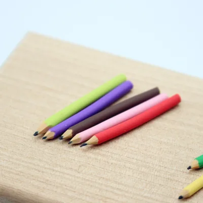 1:12Dollhouse Mini Miniature Colored Pencils with Sharpening Function Creative Learning Supplies