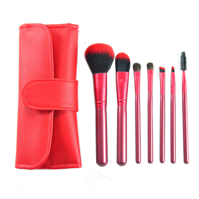 Cheap QualityTravel Black and Red Hair Makeup Brushes Sets Make-up Custom Brush Set Make up With Bag