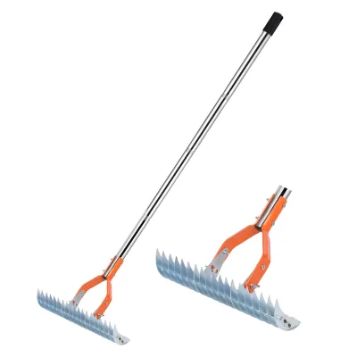 Multifunctional Durable Soil Rake for Courtyard Garden Industrial Grade Lawn Thatched Rake for Combing the Lawn