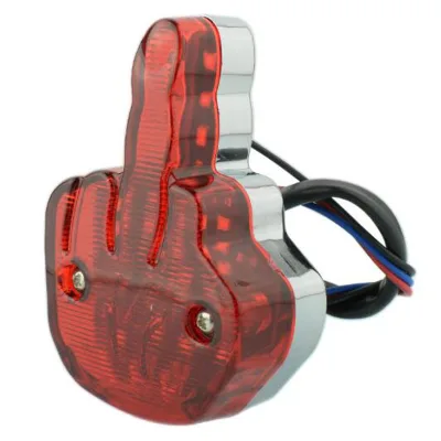 Motorcycle LED Brake Stop Tail Light Red Middle Finger Running Lamp Taillight Stop Lamp