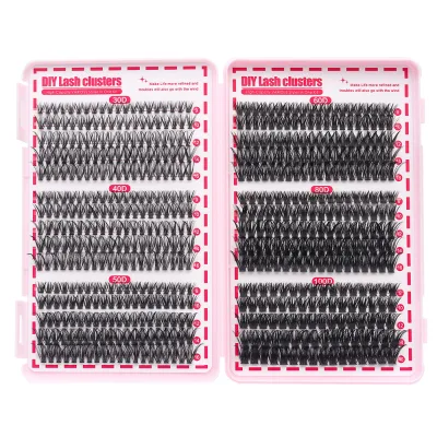 Wholesale DIY Lash Book 30d 40d 50d 60d 80d 100d Pre Made Lashes Clusters Trays Eyelashes Extensions With Accessories