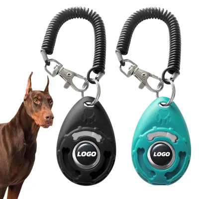 Manual Pet Training Dog Trainer Clicker Plastic Wrist Strap Ring Press Training Tool