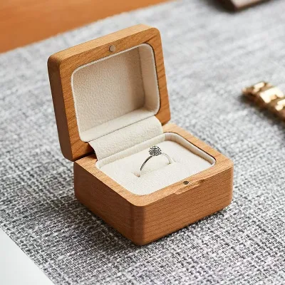 Recyclable Custom Logo Handmade Luxury Custom Wooden Ring Box