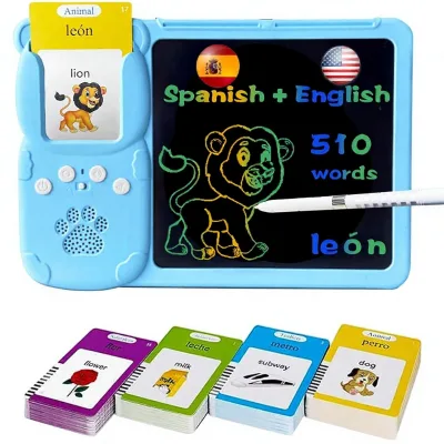 HALCONTORNO Plastic Flash Cards Kids 3-12 Drawing/Writing Tablet Sensory Toys Autistic Children 510 Sight Words Travel CN