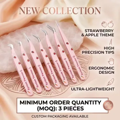 Steel False Lashes Applicator 45 90 Degree L Shape Private Label Lash Extensions Bulk Wholesale Lash Tweezers Fiber Tip