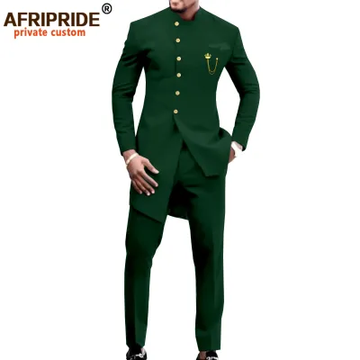 China Factory Wholesale African Ethnic Shirt Pants Suit African Design Plus Size Pants Suit