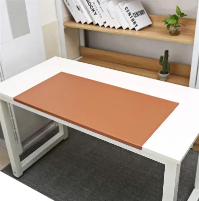 Studio Brown Mouse Pad Waterproof PU Leather Desk Pad with Edge Protection and Non-Slip Feature for PC Laptop