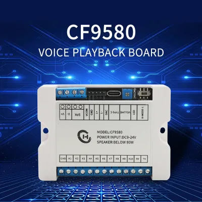 Jr Output 80W Amplified Trigger Sound Playback Module CF9580 Voice Board USB Download MP3 Hardware Decoding 10-Way Mp3 Player