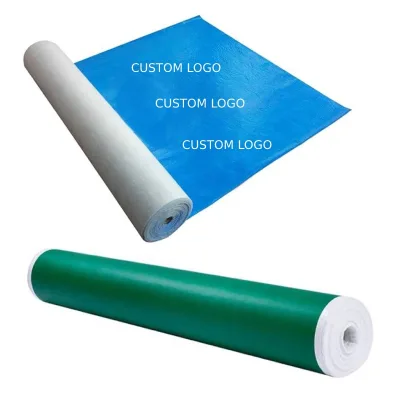 Custom Printed LOGO Green Blue Film Construction Renovation Painter Fleece Heavy-Duty Temporary Floor Protection Covering Felt