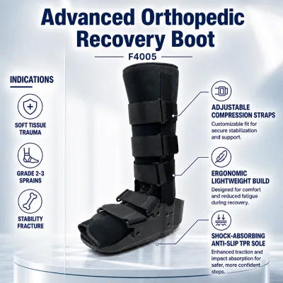 Lightweight Rigid Walker Boot Velvet Health Fabric Liner Relieve Edema for Soft Tissue Injury Rehabilitation, Custom Logo OK
