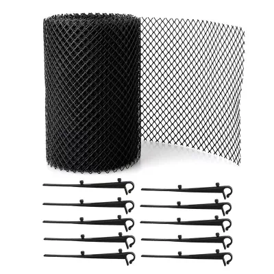 Garden Gutter Net Leaf Guard Leaf Catcher Rain Gutter Protection Weatherproof Black 6M Garden Net Tool