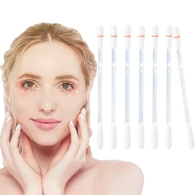 Skin Friendly Disposable Liquid Filled Makeup Remover Cotton Swab Individually Wrapped
