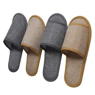 Disposable Cotton and Linen Non slip slippers for Hotel Rooms Home slippers