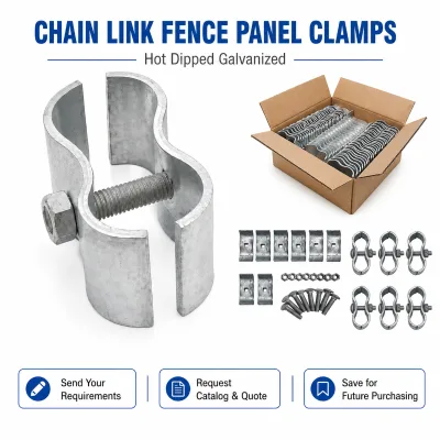 Hot Dipped Galvanized Chain Link Fence Panel Clamps 1-3/8 Inch 1-5/8 Inch for Dog Kennel Temporary Fencing Gate Assembly