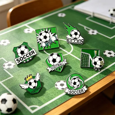 Soccer Badge Pin Hard Enamel for Award School Club Promotion Branding Event High Quality Professional Club Emblem Pin