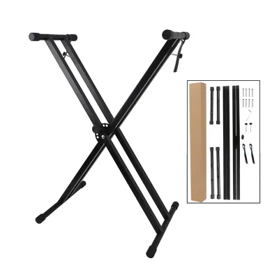 Adjustable Detachable X-Style Double Tube Keyboard Stand 7-Level Height Heavy Duty Folding Piano Rack