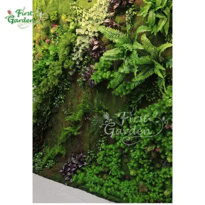 First Garden Plastic Artificial Boxwood Wall Flower Moss Plant Green Wall for House Hotel Decoration