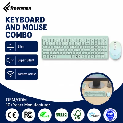 Wholesale Silent Office Home PC Computer Keyboard and Mouse Kit Backlit Slim Wireless Gaming Keyboard and Mouse Combo