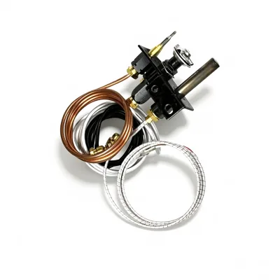 Dual Fuel Natural Gas LP Gas Pilot Assembly Thermopile Kit, Long Flame Pilot Burner Spare Part for Gas Heater Heating Equipment