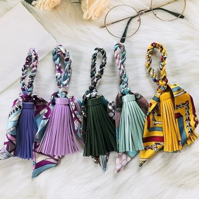 Key Chain Tassel Keychain With Alloy Key Rings And Bowknot Ribbon Silk Ribbon Bow Tassel Bag Pendant Charms