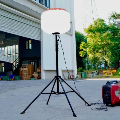 Mini 320W LED Balloon Light Tower With 3.8Meter Manual Lifting Tripod Stand Lighting Tower for Construction