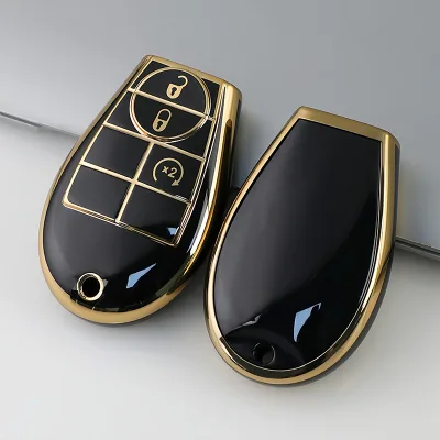 New TPU Soft Fob Key Cover for Jeep Grand Cherokee/Dodge/Chrysler/Ram 1500 4 Buttons Car Key case with Anti-Scratch Coating