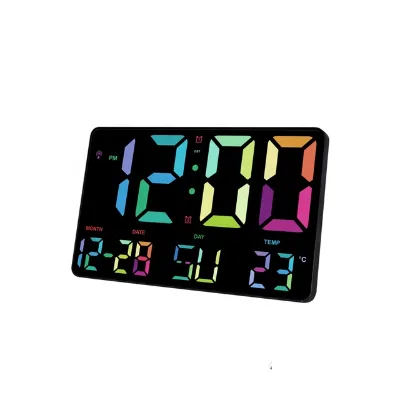 Best Selling Color Screen Digital Clock Large Display Clock Temperature Date Led Calendar Wall Multifunction Hall Clock