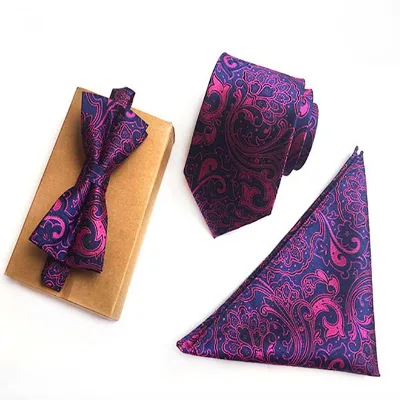 Keer Accessory Custom Men's Polyester Ties Set Stylish Fashion Ready Strip Tie Box