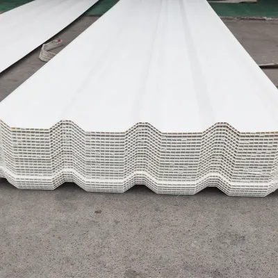 UPVC Corrugated Roof Sheets Twin-wall Hollow Profile Waterproof Fireproof Durable Anti-UV 10mm Thick