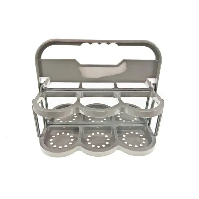 Reusable Water Bottle Carrier Plastic Collapsible Drink Beverage Delivery Carrier Holder Wine Rack With Handle