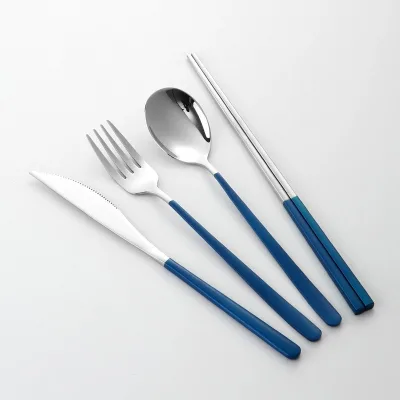 Reusable Minimalist Stainless Steel 5-Piece Cutlery Set-Portable Travel Tableware Eco-Friendly & Dishwasher Safe