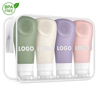 38ml 60ml 90ml Anti Leak Design Trips BPA Free Silicone Travel Bottles for Toiletries,Shower Gel,Lotion,Cosmetics,Hand Luggage