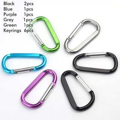 Aluminum D-Ring Spring Carabiner Clip Multi-Function Outdoor Camping Mini Lock Hook Buckle Durable Carabiner