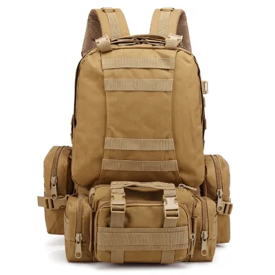 Factory Price 45L Molle Waterproof Oxford Camouflage Hiking Tactical 3P Backpack,