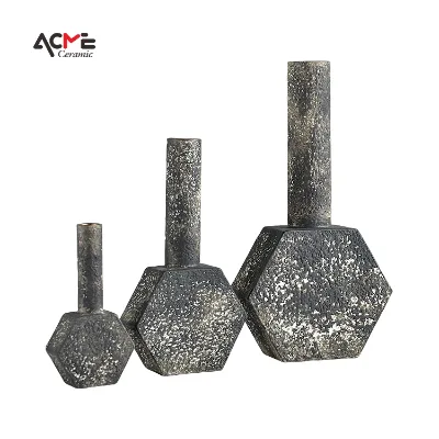 Ceramic Art Home Table Decor Ceramic Rustic Antique Style Retro Vase Handmade Ceramic Vase With Artificial Flower for Home Ornament Vase