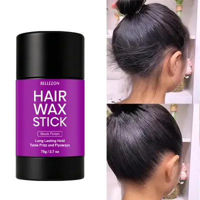 75g Hair Wax Stick Tame Flyaways Baby Hairs Natural 4C Hair Flake Free Long Lasting Strong Hold Styling Wax Stick