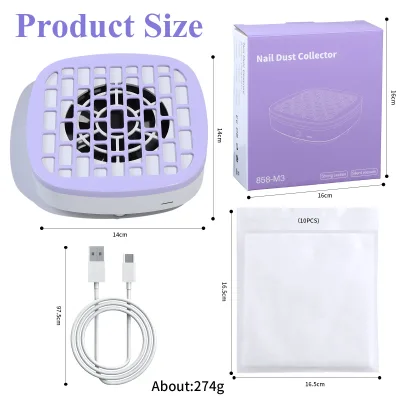 Cross-border New Product M3 Mini Nail Vacuum Portable Nail Dust Collector Japanese-style Low-noise Gel-removal Made in Zhejiang