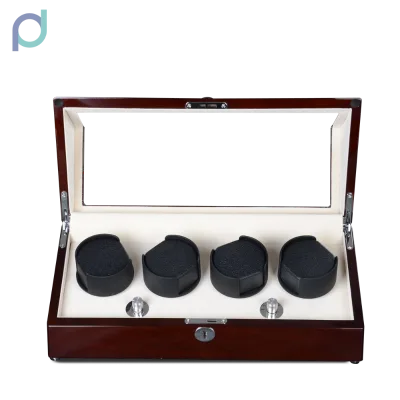 Technology Automatic Watch Winder,Watch Winder Box for 4 Automatic Watches Japanese Quiet Motor ,AC Adapter