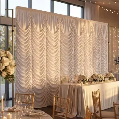 KAVI Water Ripple Curtain Backdrop Available in Multiple Styles and Colors Customizable for Various Festivals celebrations
