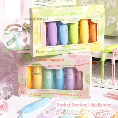 Fragrance Highlighter Marker Pen Student Notebook Note Number Pen Key Point Marking Pen