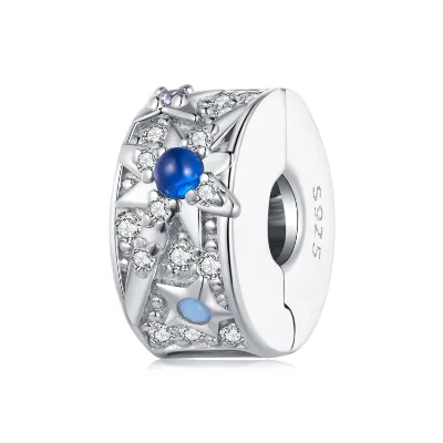 High Quality Gemstone Decoration Fashion Jewelry New Charm Keychain Clasp Star Sterling Silver Custom Bracelets Charms