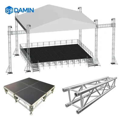 Aluminum Square Arch Lighting Roof System Lifting Tower for Event Concert Outdoor Performance Setup
