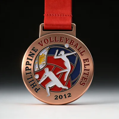 Custom Metal Enamel Sports Medals Manufacturer,Soft Enamel Sports Medals for Philippine Volleyball Elites and All Sports Events
