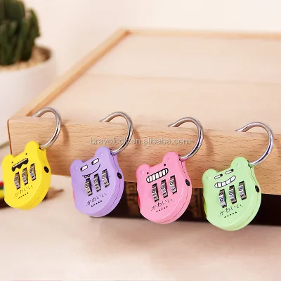 4 Color Cartoon Printed 3 Digit Combination Padlock OEM