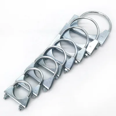 China Manufacturer M8 M10 Zinc Plated U Bolt Heavy Duty Exhaust Hose Clamp