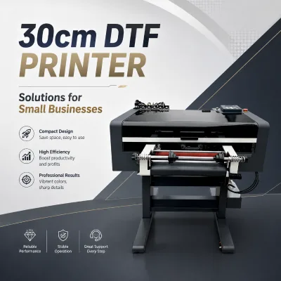 The AYF 30cm 3-head XP600 Roll-to-Roll UV DTF Printer Can Print Crystal Labels Suitable for Mugs Phone Cases and Glass Products.