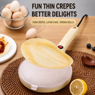 Consistent Result Nonstick Round Automatic Power Off Rapid Output Portable Electric Crepe Maker for Family Breakfast Snacks