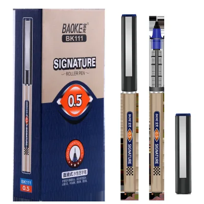 School BK111 Straight Ball Pen Durable Waterproof 0.5mm Water-based Needle Head Student Office Signature Pen Wholesale